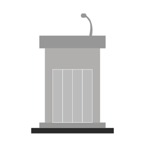 Podium with microphone - how to write a speech