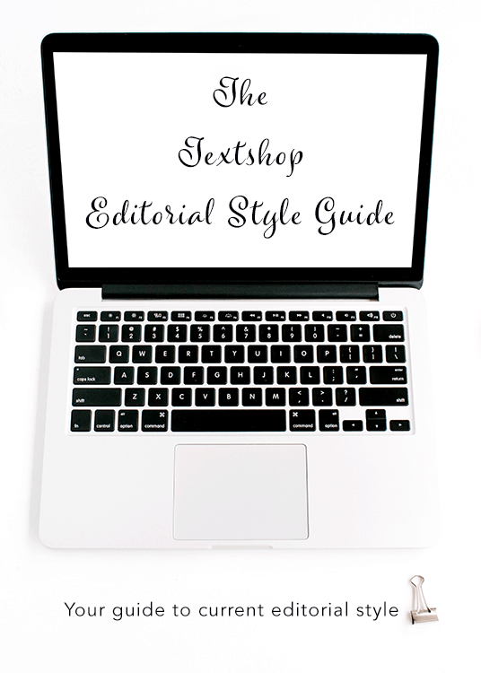 Cover of the Textshop Editorial Style Guide