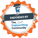 Endorsement badge from Clever Copywriting Community