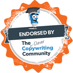 Endorsement badge from Clever Copywriting Community