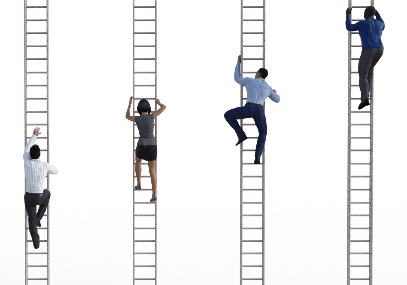 People climbing a ladder asking do we still need SEO in 2021?