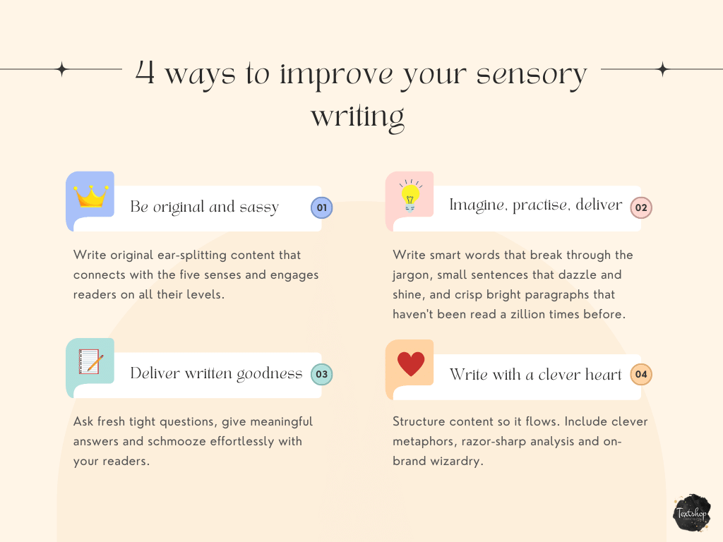 Infographic - 4 ways to improve your sensory writing