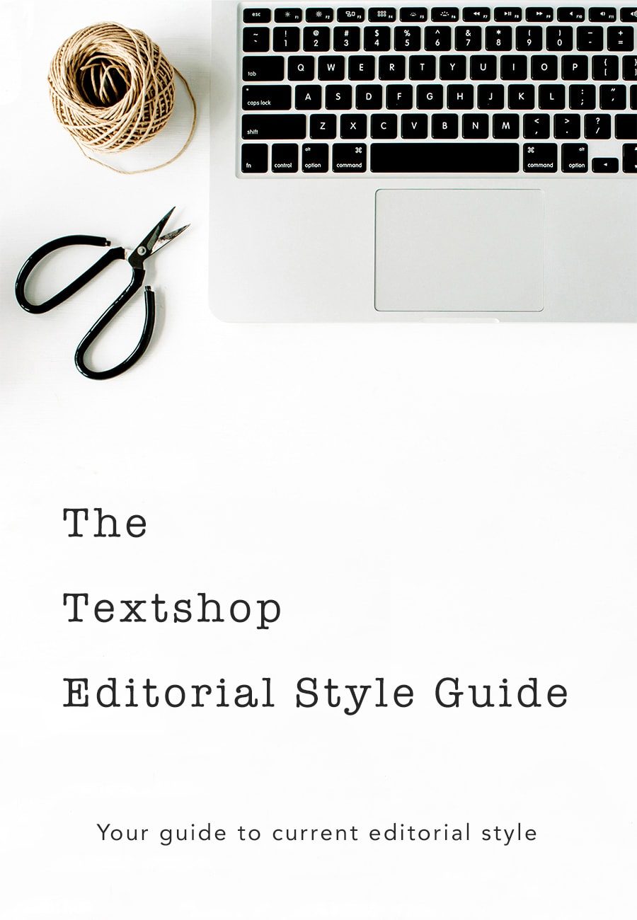 Textshop Editorial Style Guide Cover of the Textshop Editorial Style Guide