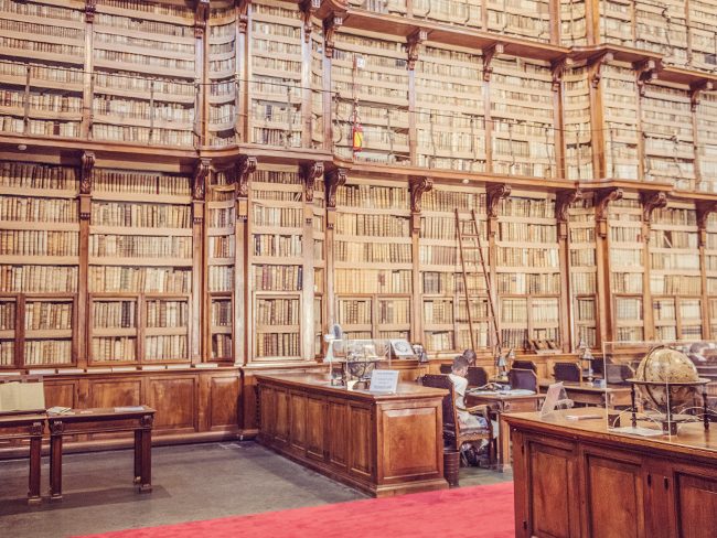 Interior of Rome's oldest public library.